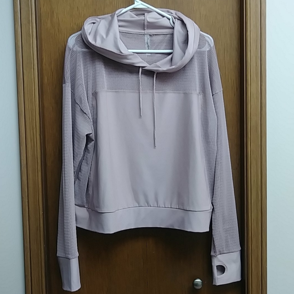 ❤Blush shade mesh hoodie